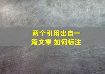 两个引用出自一篇文章 如何标注